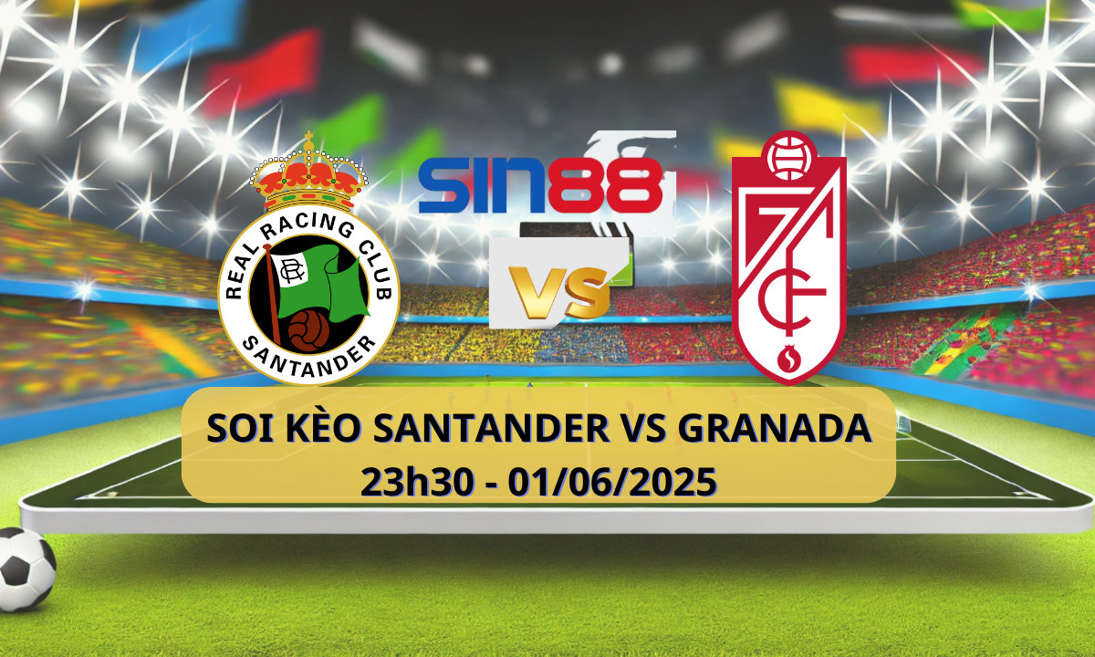 Banner quảng cáo trận đấu thể thao giữa Racing Santander và Granada
