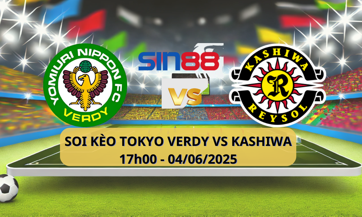 Banner quảng cáo trận đấu thể thao giữa Verdy và Kashiwa